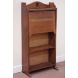 Early 20th century oak fall front bookcase, W62cm, H121cm,