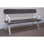 Victorian cast iron and wooden slated, branch effect garden bench,