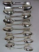 Two sets of six hallmarked silver fiddle pattern teaspoons 6.