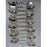 Two sets of six hallmarked silver fiddle pattern teaspoons 6.