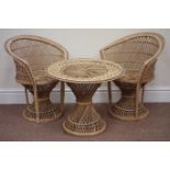 Child's rattan table and two chairs Condition Report <a href='//www.