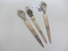 Three Maltese silver paper knives stamped 917 Condition Report <a href='//www.
