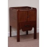 Georgian mahogany tray top pot cupboard/bedside with pull out commode seat,