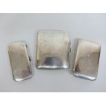 Three early 20th century silver cigarette cases approx 6.