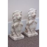 Pair terracotta seated lions Condition Report <a href='//www.davidduggleby.