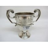 Edwardian silver trophy cup by Robert Pringle & Sons London 1937 approx 8.