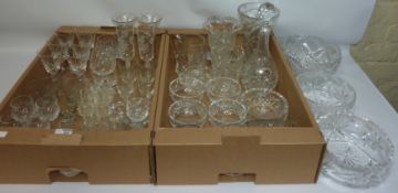 Set of six Stuart cut crystal wine glasses,