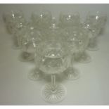 Set of ten cut crystal wine glasses H18cm Condition Report <a href='//www.