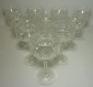 Set of ten cut crystal wine glasses H18cm Condition Report <a href='//www.