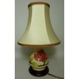 Moorcroft 'Magnolia' table lamp with shade H38cm (This item is PAT tested - 5 day warranty from