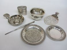 Egytian silver dish, Dutch silver box 1859,