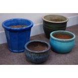 Four various glazed planters Condition Report <a href='//www.davidduggleby.
