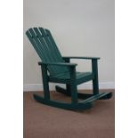 Large green painted slated garden rocker, W72cm Condition Report <a href='//www.