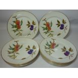 Set of TEN Royal Worcester 'Evesham' dinner plates D26cm Condition Report <a