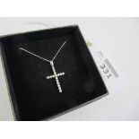 Diamond set platinum cross on 18ct gold chain Condition Report <a href='//www.