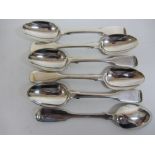 Set of six Victorian silver fiddle pattern teaspoons by Henry Holland London 1869 approx 5.