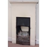 Arts and Crafts period cast iron fire place, circa.