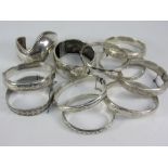 Silver vintage and later bangles hallmarked and stamped 925 approx 8oz Condition Report