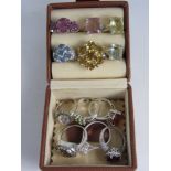 Stone set dress rings stamped 925 in jewellery case Condition Report <a