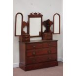 Edwardian walnut dressing chest fitted with two short and two long drawers,