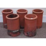 Five terracotta chimney pots, H47cm Condition Report <a href='//www.