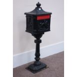 Cast iron postbox on pedestal, H107cm Condition Report <a href='//www.