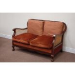 Early 20th century bergère suite comprising of - two seat sofa (W124cm),