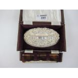 Silver-mounted hair brush and comb boxed Condition Report <a href='//www.