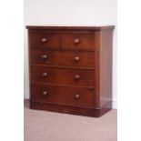 Victorian mahogany chest fitted with two short and three long drawers, W103cm, H107cm,