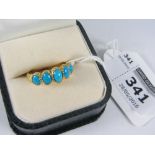 Turquoise five stone gold-plated ring Condition Report <a href='//www.