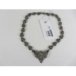 Mid 20th century marcasite necklace stamped silver Condition Report <a