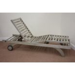 BarlowTyrie solid teak adjustable garden lounger,