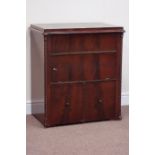 19th century and later figured mahogany cabinet fitted with cupboard enclosed by fall front,