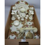 Royal Albert 'Old Country Roses' telephone, clock,