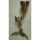 Silver plated centrepiece vase,