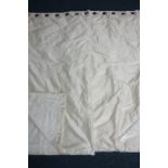 Curtains - pair silk champagne thermal lined curtains,