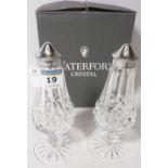 Waterford cut crystal salt and pepper pots H16cm (boxed) Condition Report <a
