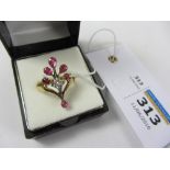 Ruby and diamond ring tested to 14ct Condition Report <a href='//www.