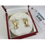 Pair of 18ct gold and diamond ear-rings modelled as hands stamped 18K Condition Report