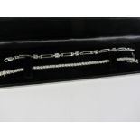 Two silver bracelets set with cubic zirconia hallmarked and stamped 925 Condition Report