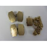 Pair 9ct gold Art Deco cuff-links, Holy Bible charm hallmarked,