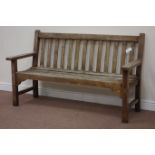 Teak slatted garden bench, L160cm Condition Report <a href='//www.davidduggleby.