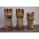 Pair 19th century crown top chimney pots (H84cm),