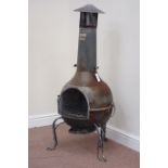 Metal chiminea garden log burner, H126cm Condition Report <a href='//www.