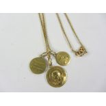 Gold chain with three St. Christopher pendants Condition Report <a href='//www.