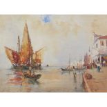 Frank Henry Mason (Staithes Group 1875-1965): Venice Quayside,