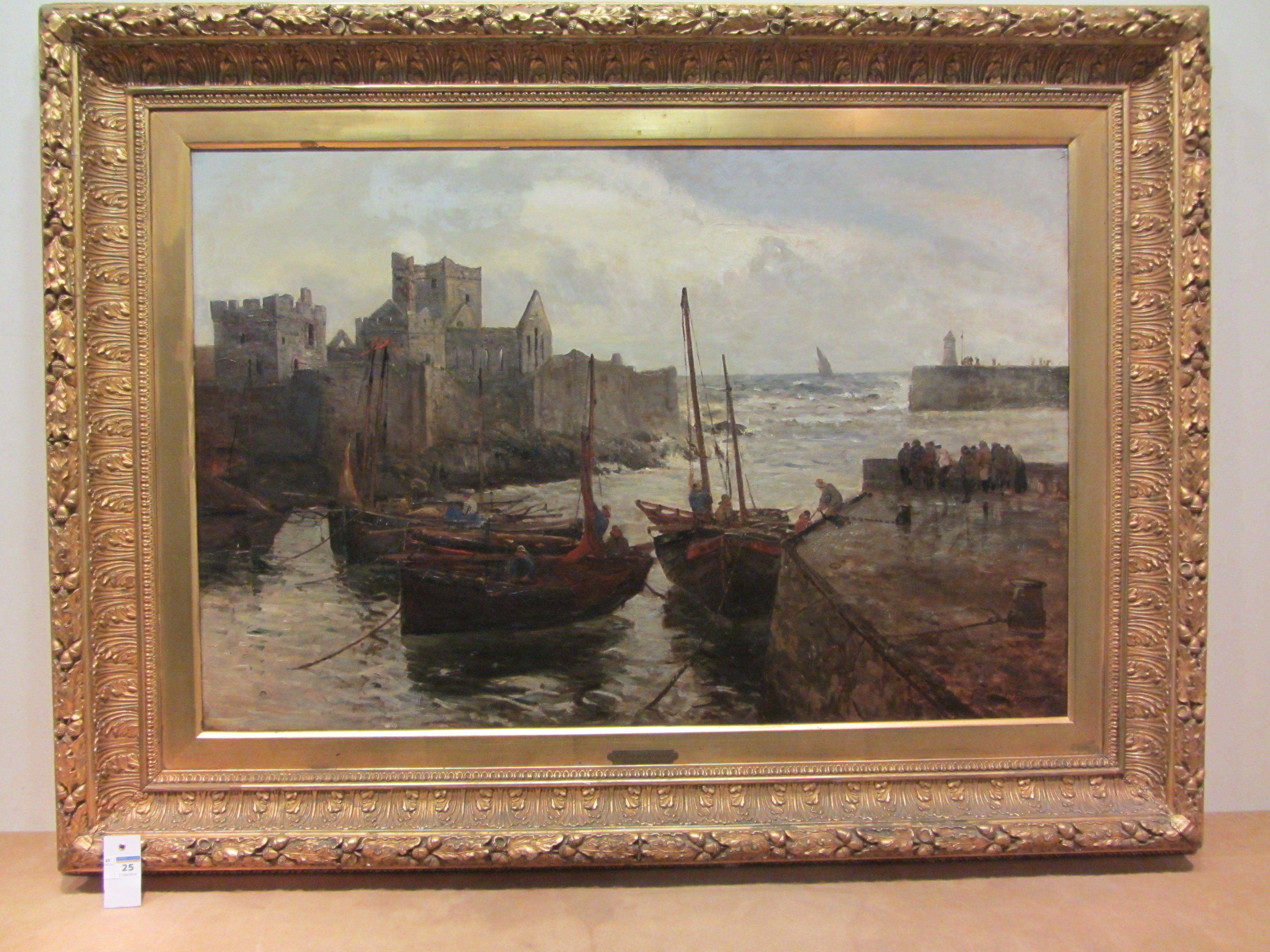 Gustave de Breanski (British 1856-1898): 'Peel Castle Isle of Man', - Image 2 of 2