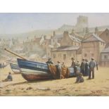 Ray Wilson (British Contemporary): Whitby Coble on Tate Hill Sands,