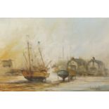 Ben Maile (British 1922-): 'The Old Boatyard' , oil on canvas signed,