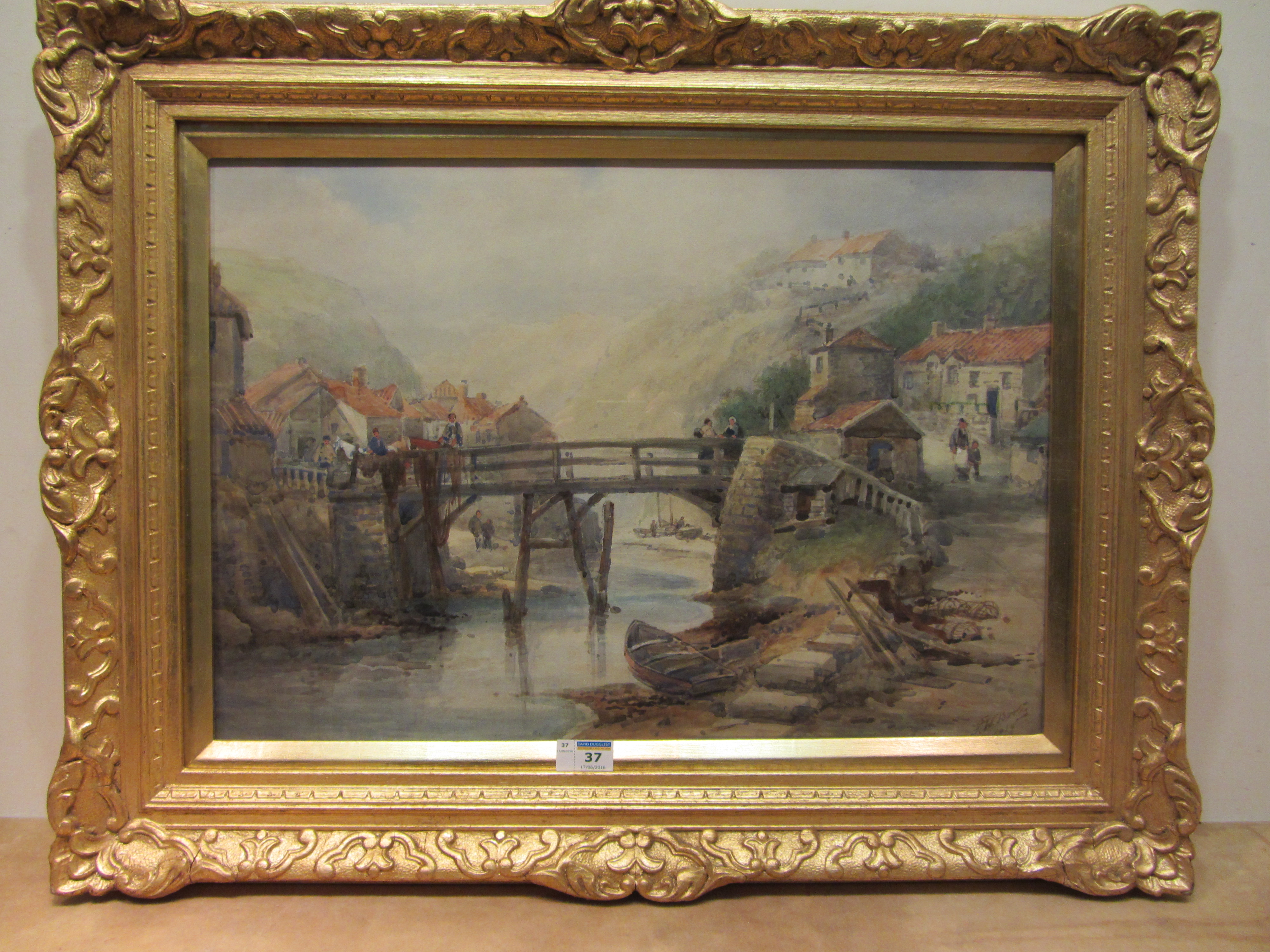 Frederick William Booty (British 1840-1924): The Bridge Staithes, watercolour signed and dated 1919, - Image 2 of 2